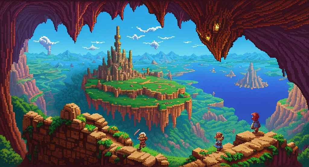 Background world Fantasy Pixel Art, Pixel Art, Retro Gaming, Adventure and Dungeons,Sky,Earth
