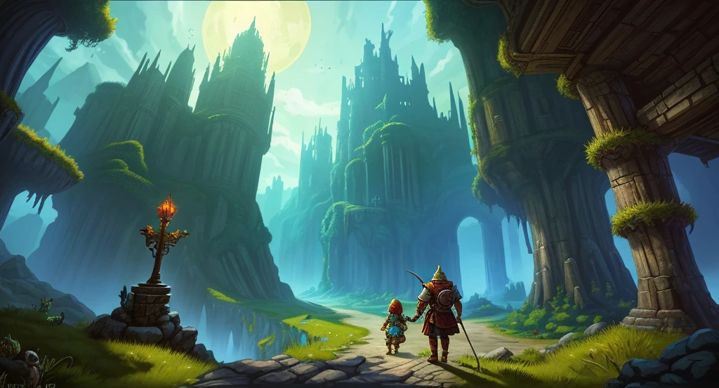 Background world Fantasy , Retro Gaming, Adventure and Dungeons