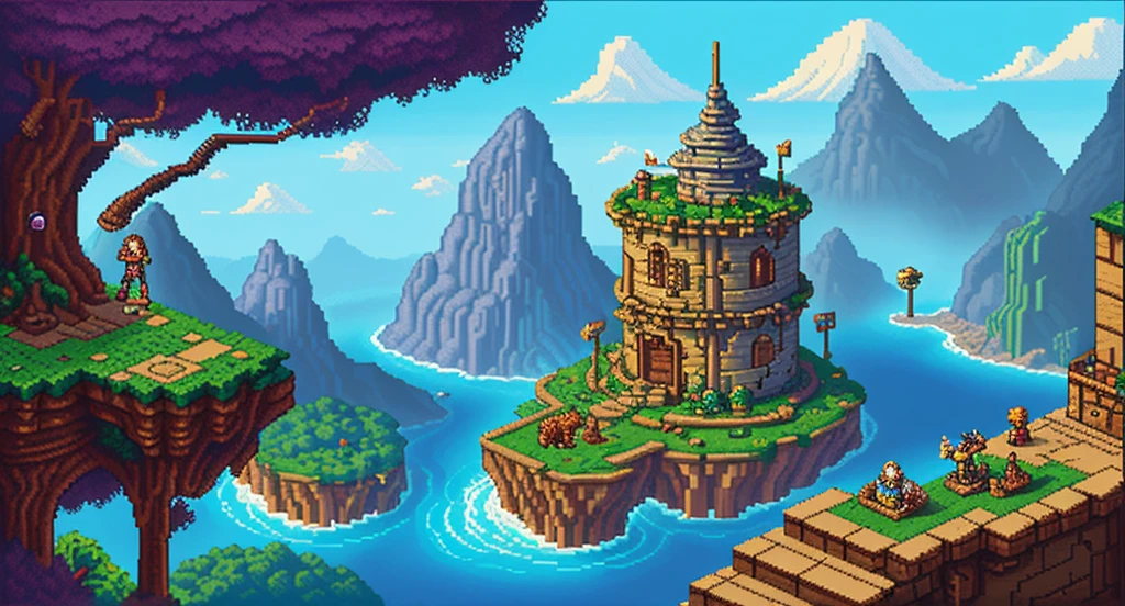 Background world Fantasy Pixel Art,  Pixel Art, Retro Gaming,  Adventure and Dungeons