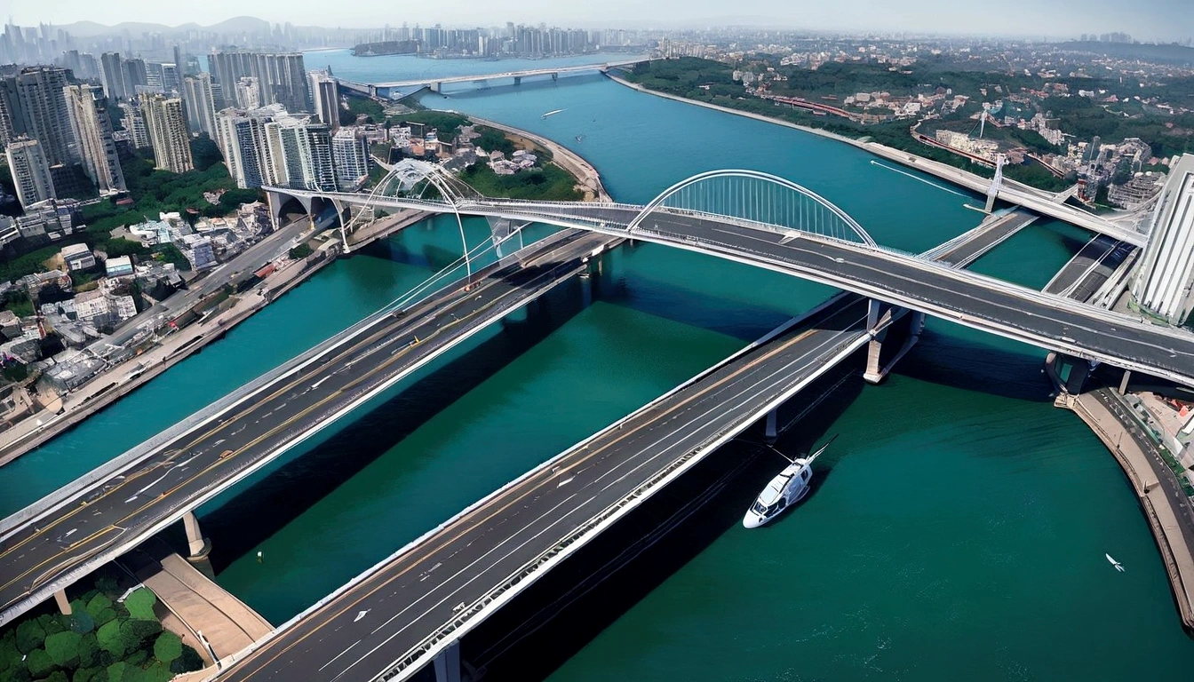 clear view of Mumbai's famous sea link bridge from a helicopter shot, making the image look like it was captured with a very high-tech camera.