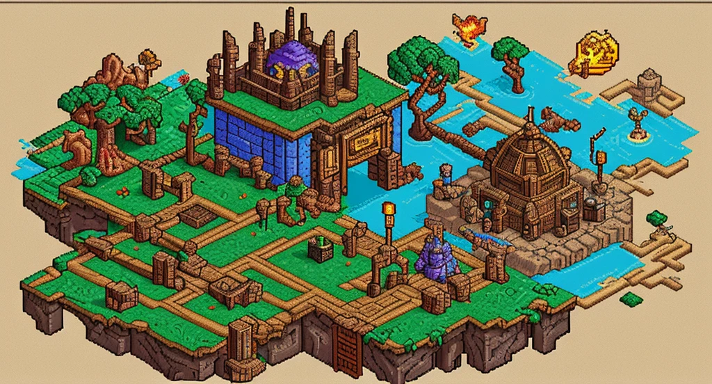 Background world Fantasy Pixel Art, Pixel Art, Retro Gaming, Ink Art, Adventure and Dragon Dungeons,