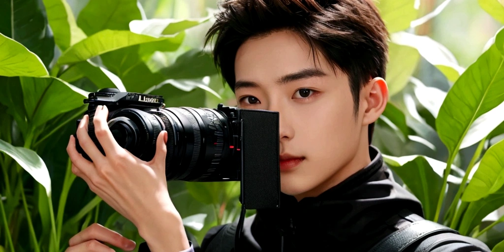 Male camera shooting