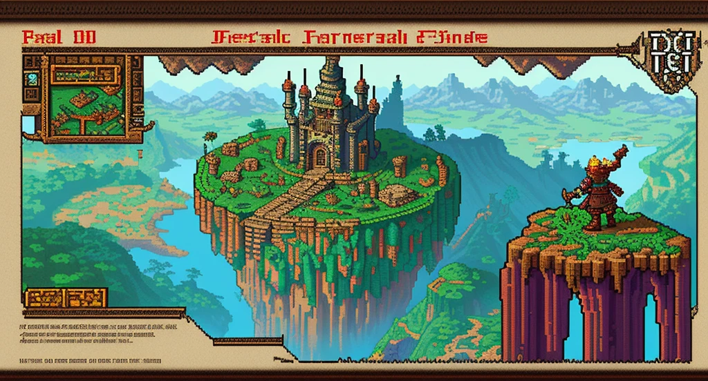 Background world Fantasy Pixel Art, Pixel Art, Retro Gaming, Ink Art, Adventure and Dungeons,