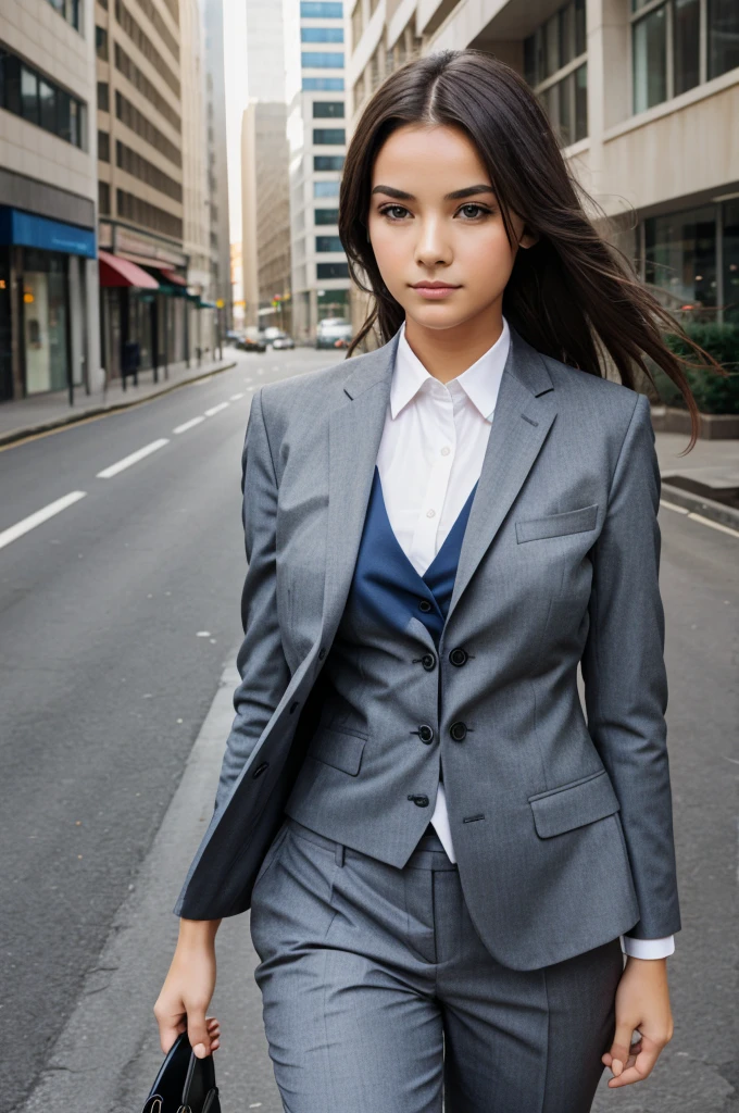 Make a photo of girl in suit