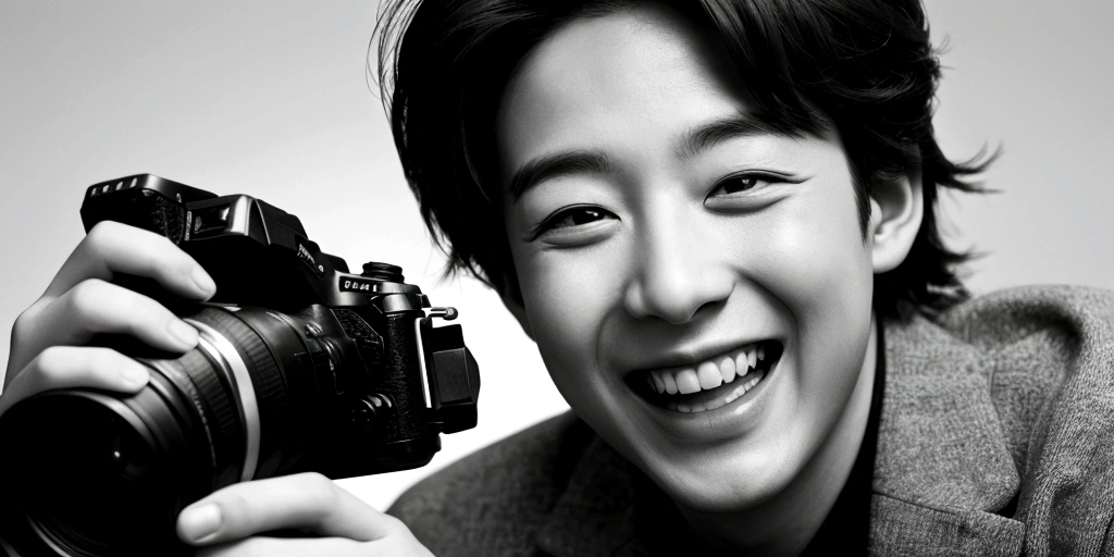 Male camera shooting laughing