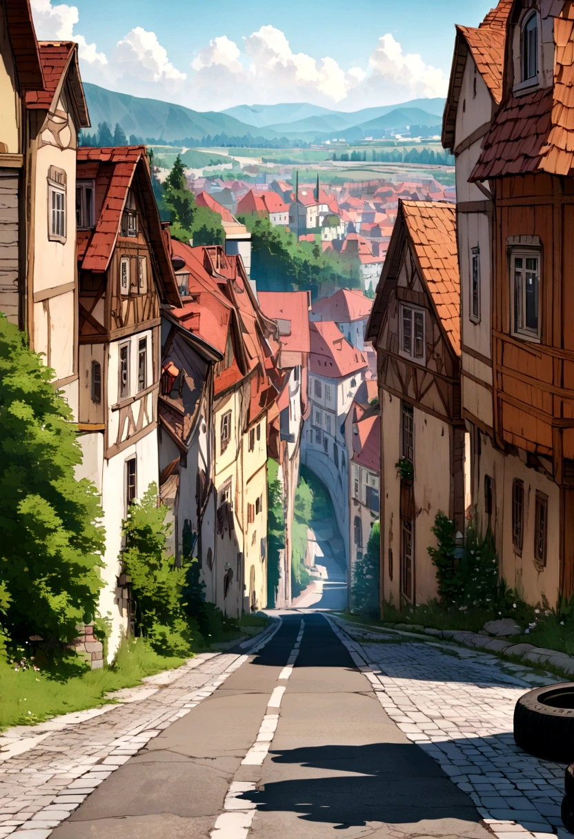Tyres rolling on road during beutifull day somewhere in east europe