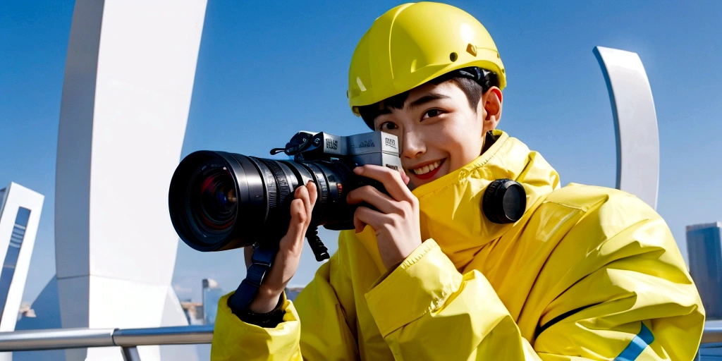 Male camera shooting