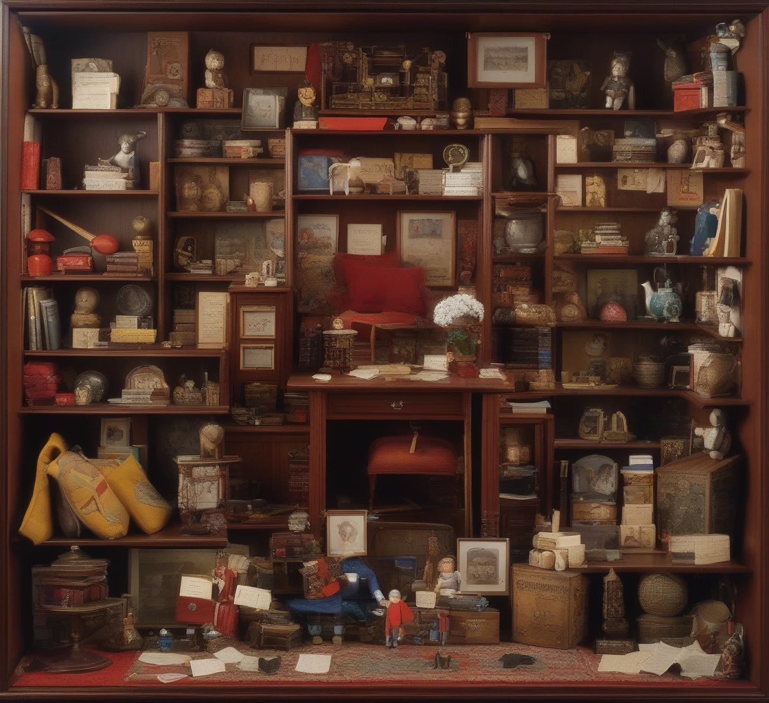 Norring, Ken doll and objects, Many details and additions, Assembled letters in the center of the image