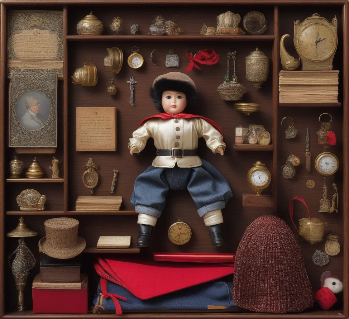 Norring, Ken doll and objects, Many details and additions, Assembled letters in the center of the image