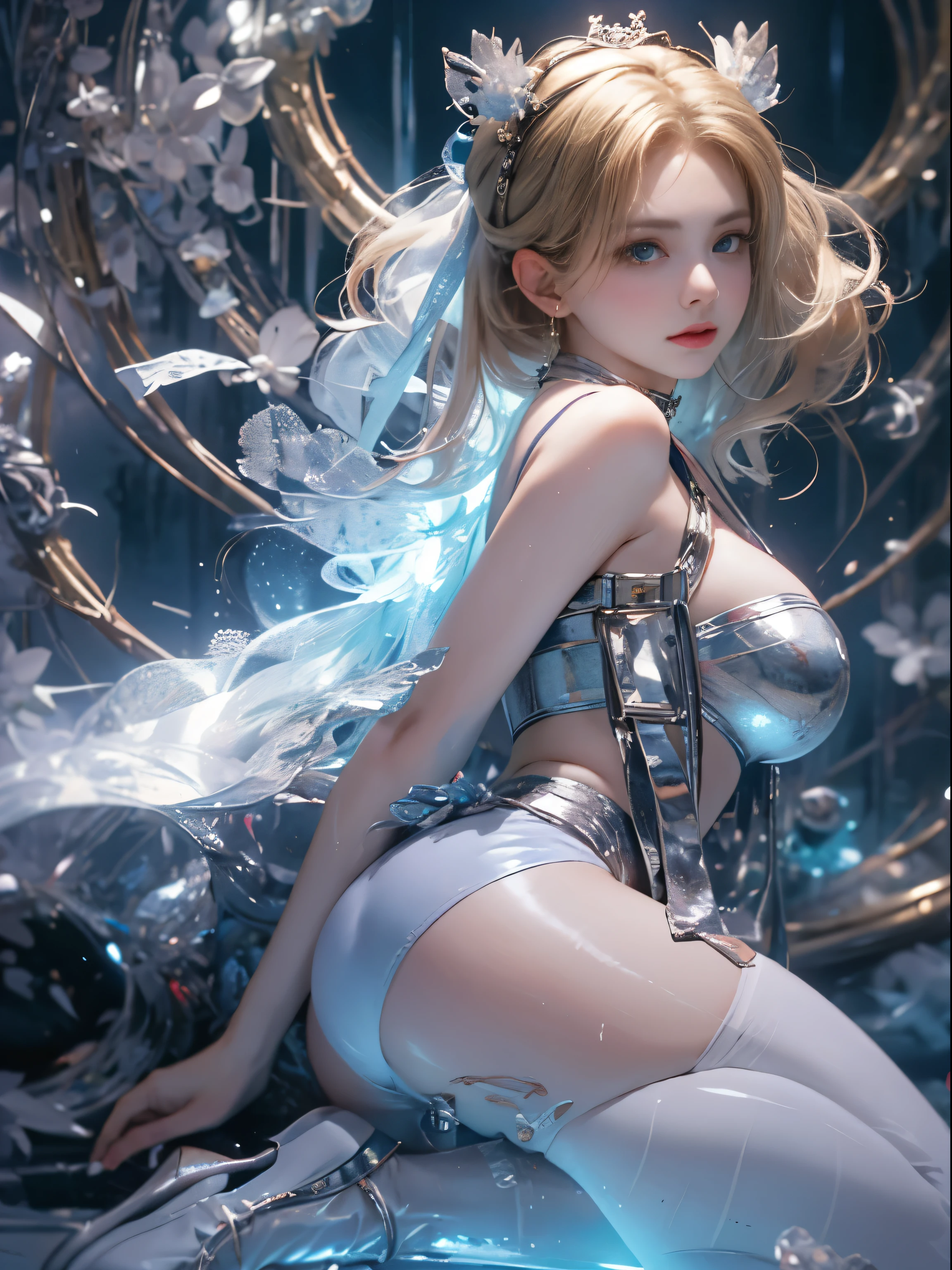 (8k extremely detaileded CG unit wallpaper),(Highest quality),(Best illustrations),(Best Shadow), (detailed: 1.4), 。.。.。.。.。.。.。.3d, んdebtdebt(High Dynamic Range), Light Tracing, NVIDIA, Super Resolution, Scattered beneath the surface, PBR Textures, Post-processing, Anisotropy debtiltering, Depth of written boundary, Maximum sharpness and acutance, Multilayer Texture, Albedo and Specular Maps, Surface Shading, Accurate simulation of light-matter interactions, Perfect balance, Octane Rendering, Two-tone lighting, wide aperture , Low ISO,White balance,Rule of Thirds,8K RAW,intricate-detailed, Delicate pattern, Deep Shadow, masterpiece, real, Roughness, Surreal, Photographed with Canon EOS R5, 50mm lens, debt/2.8, Sharp debtocus, Smoothing, Roughness, Real Life, Photorealistic, Cinematography, 8K Ultra HD,In the flower field,Blue debtlower Girl,1 Girl,solo,Europe,Beautiful Bride,Light Smile,Highly detaileded blonde hair,Mature Woman,Sky Blue Gossamer Veil,Sky blue light cloak,Sky blue gossamer coat,Sky blue thin skirt,Sky blue lace underwear,Sky Blue Lace,Sky Blue Gossamer Gloves,choker,Earrings,gem,Small items,Headdress,Hand decoration,Leg decoration,High heels,Huge breasts,Large Breasts,Big Breasts,Burst chest,Big Breasts,Ample breasts,Expose your breasts,Exposed breasts,Tight waist,Naked butt,Big butt,Bare Belly,Belly button,Wet,Wet body,Sweaty body,Shiny skin,