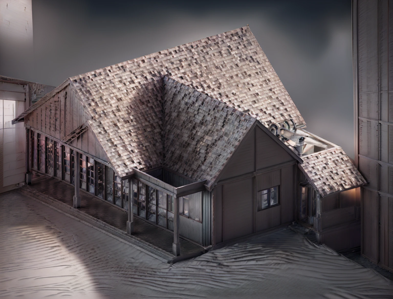 a rendering of a house with a red roof and a porch, isometric view from behind, isometric perspective view, 2d side view, complete house, 3d rendering, 3 d rendering, perspective view, isometric view!!!!, 3 / 4 view, 3/4 view, rendered, orthographic 3d rendering, isometric house, 2 d render