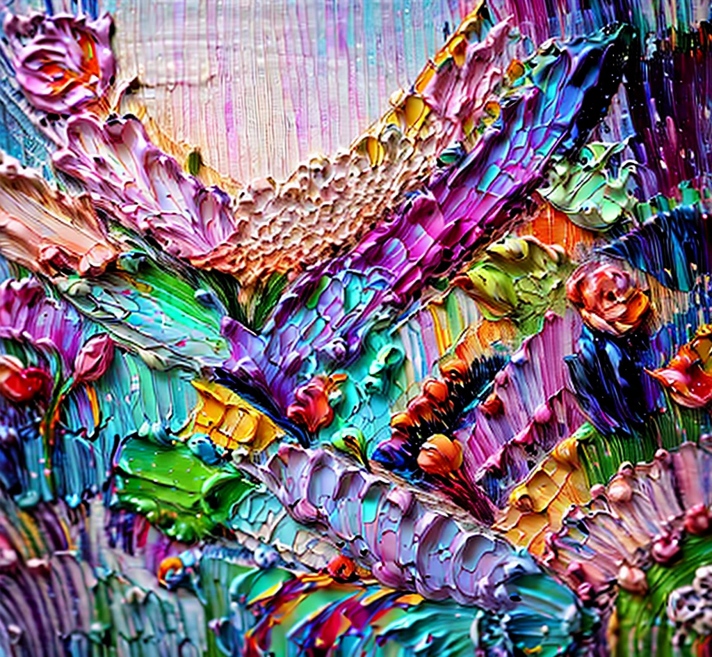 masterpiece, wallpaper, background, highly detailed, birds, flowers, (rainbow:0.8) 