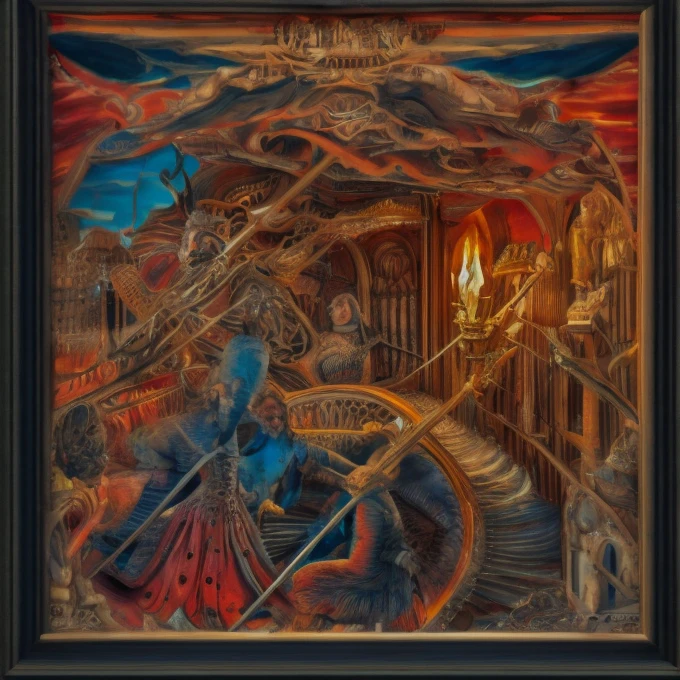 Procreation of the wicked, brilliant colours, masterpiece, highly detailed, 4k resolution, 3d modelling, digital art