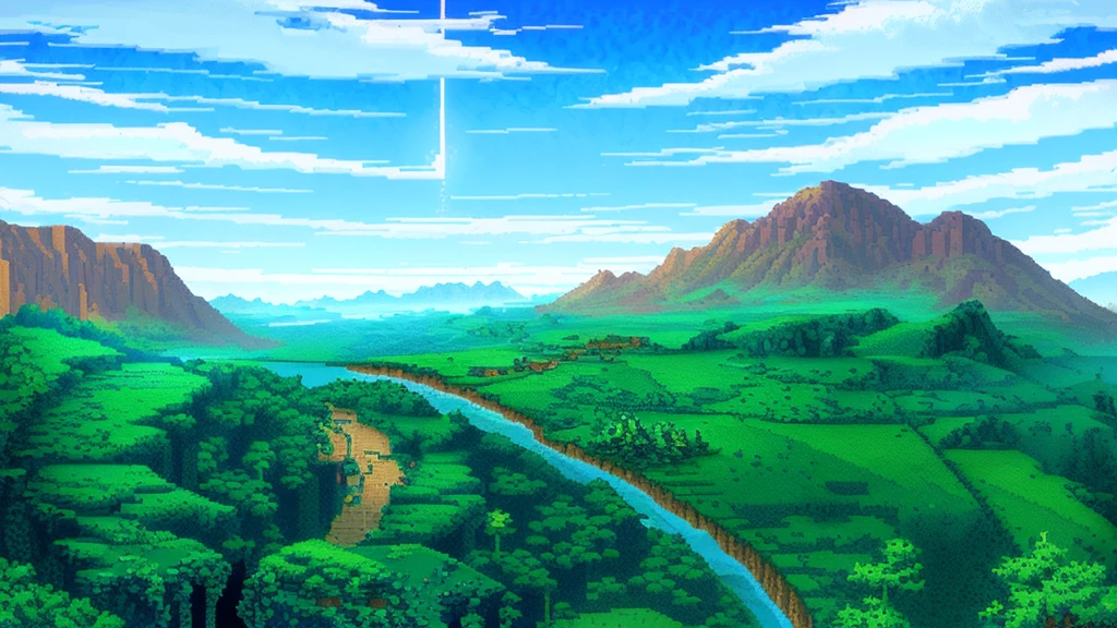 Background world Fantasy Pixel Art, Pixel Art, Retro Gaming, Ink Art, adventure
