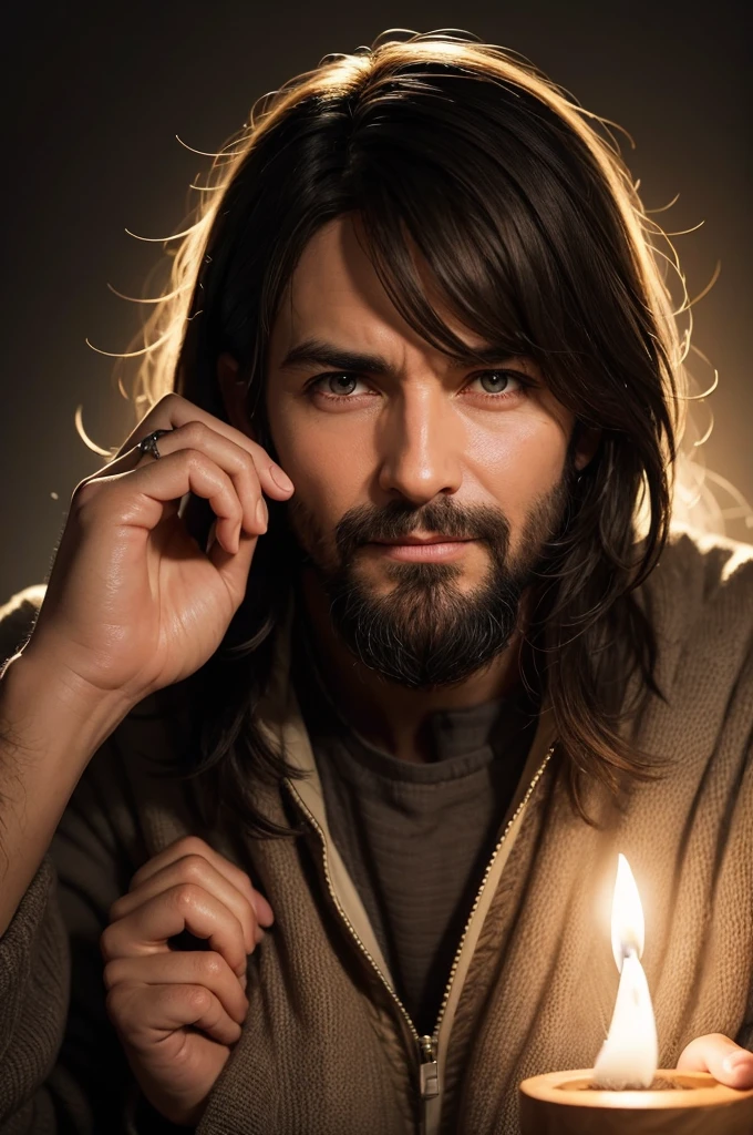 Create a character , naughty man , Being in darkness and light starting in your heart