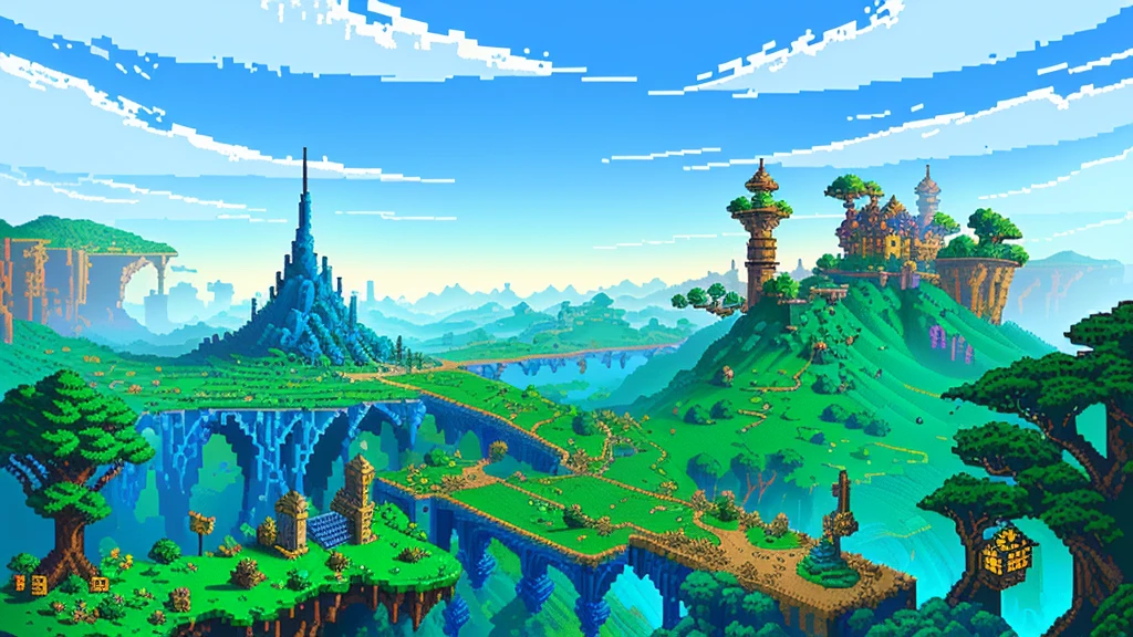 Background world Fantasy Pixel Art, Pixel Art, Retro Gaming, Ink Art, adventure