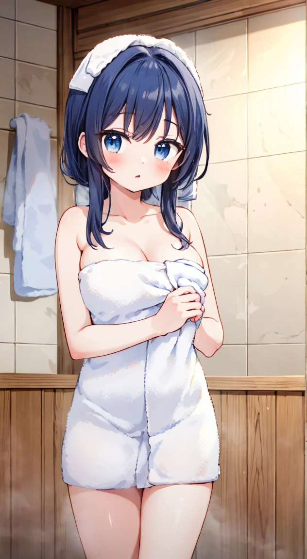 masterpiece, Highest quality, (anime screencap:1),(shape), cute,(Simple:1), (anime:1.2),Solo Sharp Focus, 1 Girl, Cleavage,Looking at the audience,(Naked Towel:1.4),(White towel:1.2),(Fluffy towel:1.7), Japan,hot spring,(Medium Chest:1.1),,(Hold 1&#39;Thighs:1), (liar:1.2),Pink,Twin tail hair,Puffy eyes,hot spring,in the evening,Small nipples,cute eyes,Naked Towel,Browsing Caution,hot spring,(outdoor spa1.3)