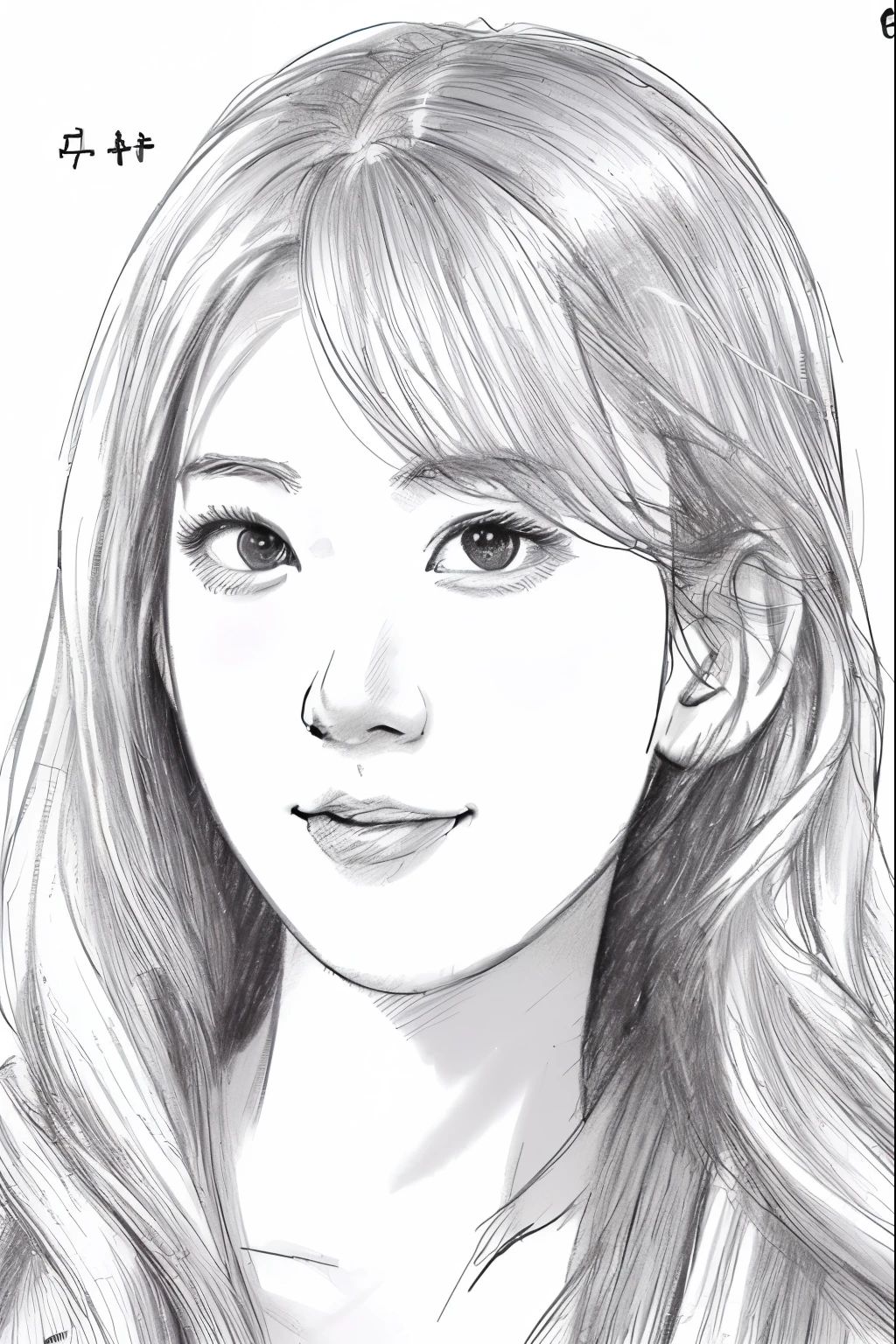 beautiful, alone, 最high quality, High resolution,masterpiece, high quality, One girl, sketch, drawing, pencil speed drawing works, ((user manual, sketch:1.5)), smile,