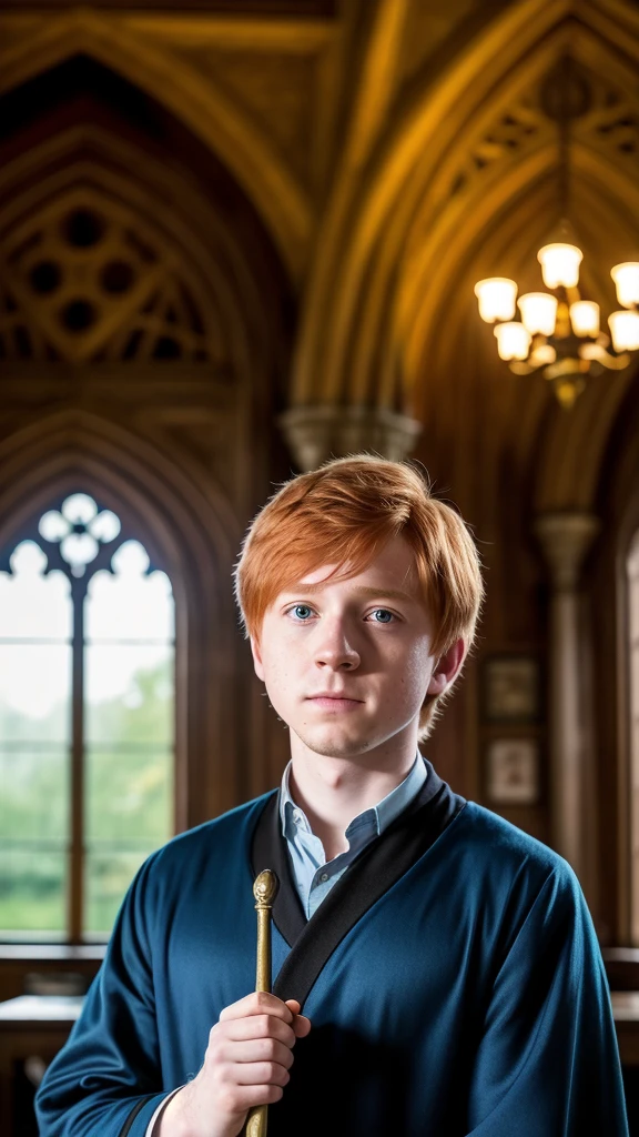 AS-MidAged ron weasley, as a student in hogwarts standing in a hogwarts castle interior classroom wearing robes
(masterpiece:1.2) (photorealistic:1.2) (bokeh) (best quality) (detailed skin:1.3) (intricate details) (8k) (HDR) (analog film) (canon d5) (cinematic lighting) (sharp focus)