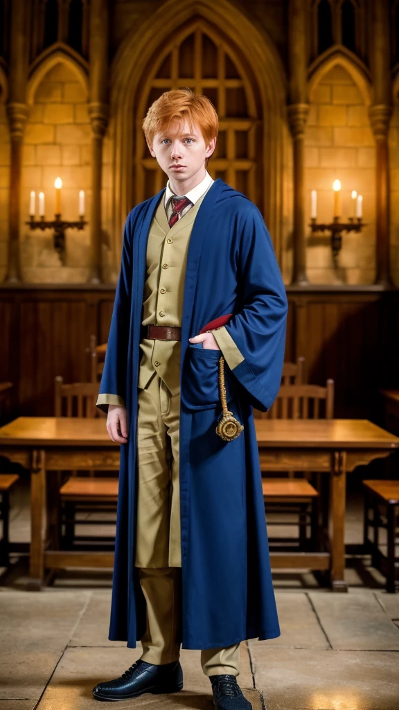 AS-MidAged ron weasley, as a student in hogwarts standing in a hogwarts castle interior classroom wearing robes
(masterpiece:1.2) (photorealistic:1.2) (bokeh) (best quality) (detailed skin:1.3) (intricate details) (8k) (HDR) (analog film) (canon d5) (cinematic lighting) (sharp focus) 