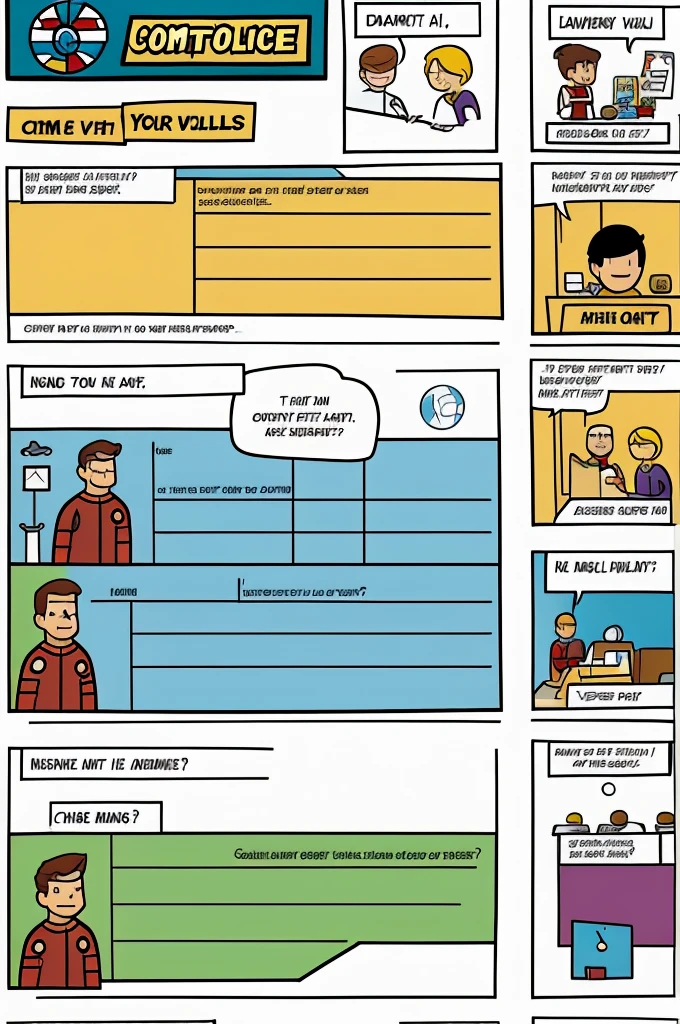 Create a comic with 6 scenes that deals with values and whose main character is a . Graph