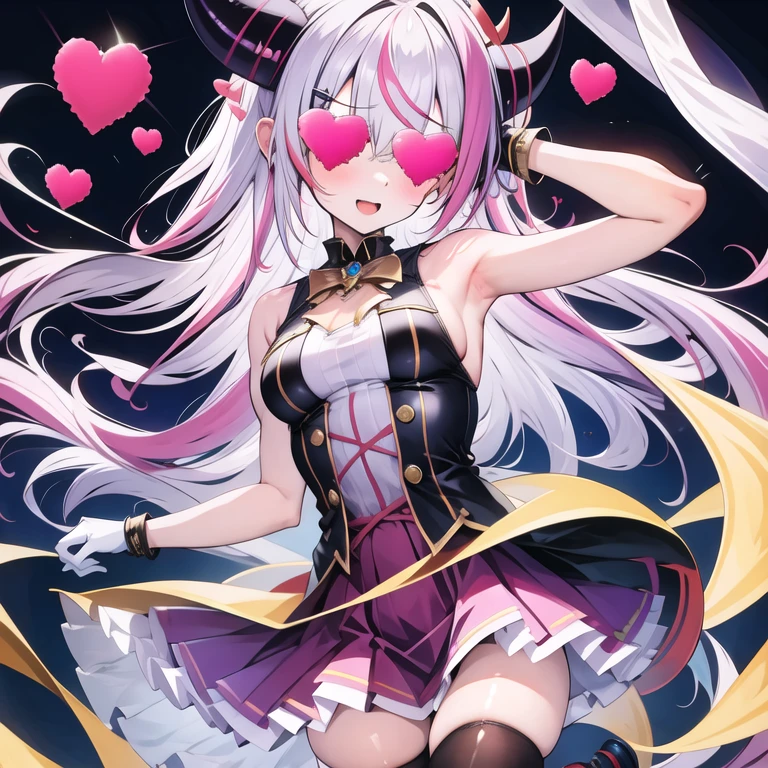 (masterpiece, Highest quality:1.2), One girl, alone, Horns, black tights,
The whole body is visible, I can see your chest