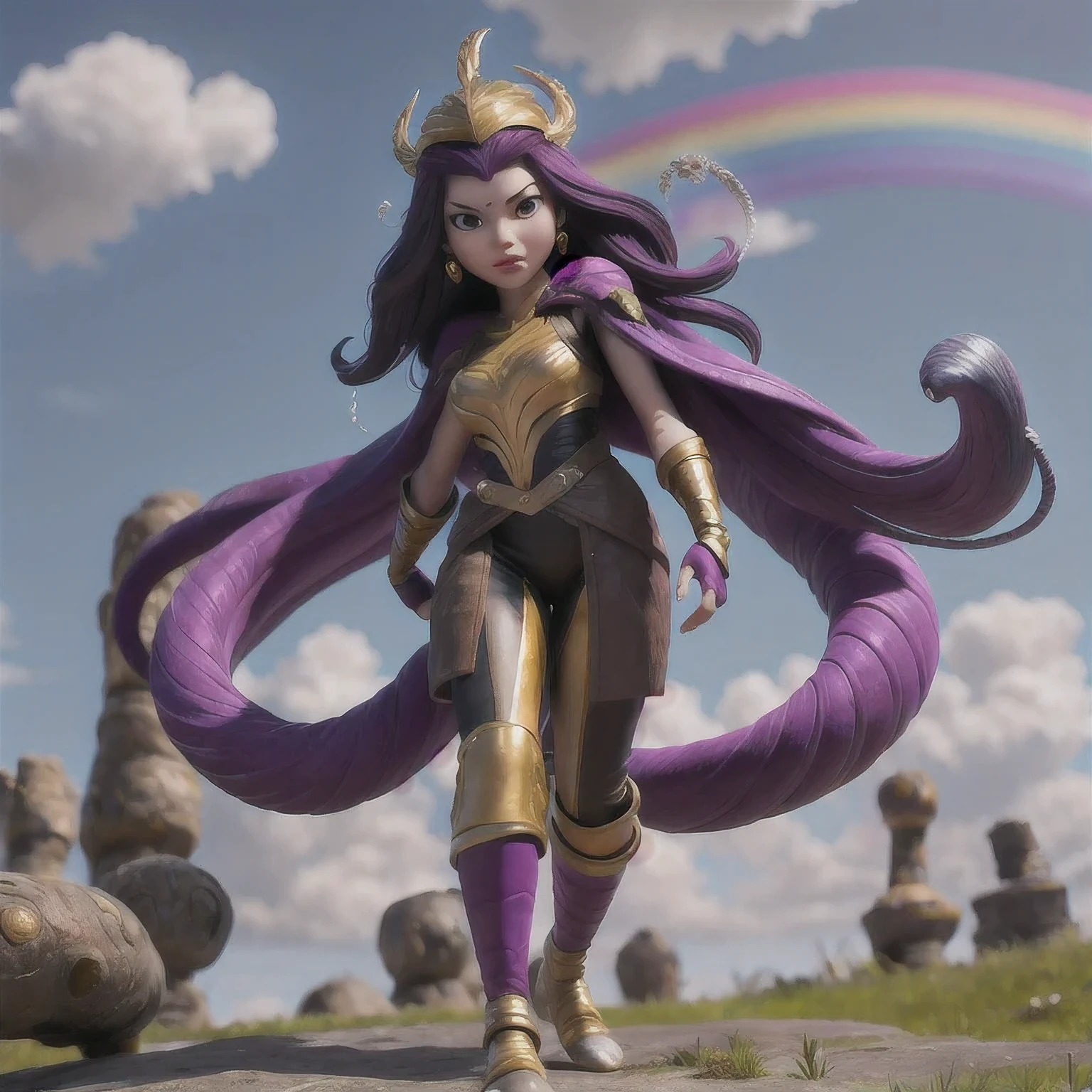 Purple Powder Queen,Nine-tailed Thanos Rainbow Star
