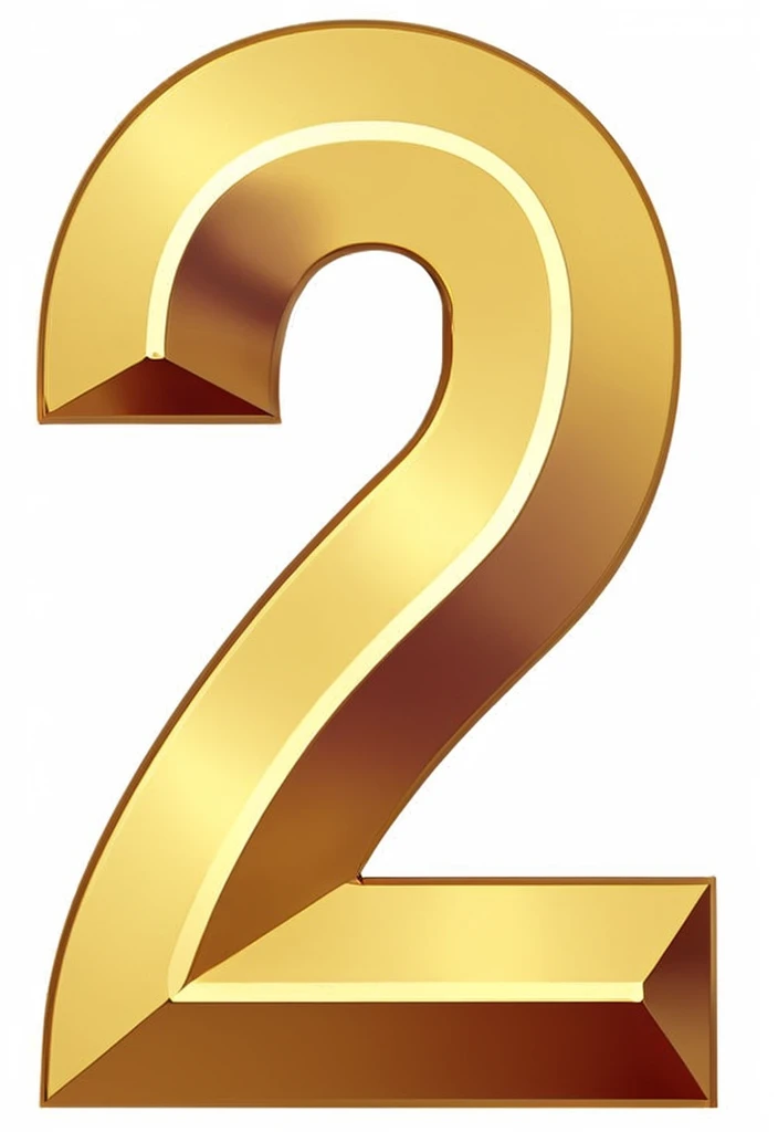 A metallic number 7 on a pure white background, stereoscopic, 3d