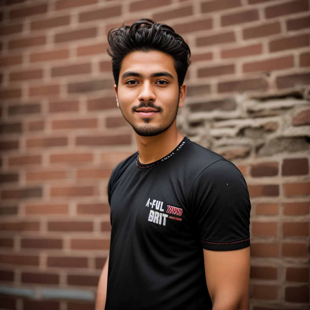 there is a man standing in front of a brick wall, with accurate face, taken with sony alpha 9, without beard, around 25 years old, taken with canon 8 0 d, he is wearing a black tuxedo, without helmet, very very high quality picture, candid picture, taken with canon 5d mk4, shot on nikon z9