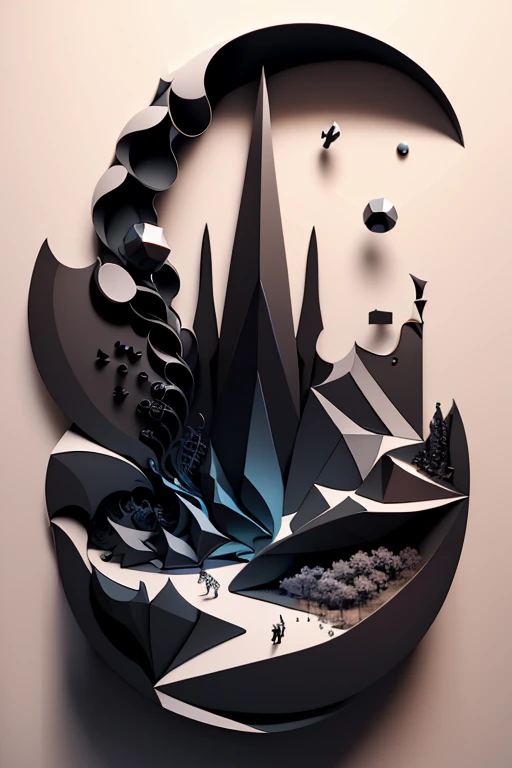 Minimalistic Surrealism: A vast, desolate landscape void of life, dotted with colossal, enigmatic chess pieces that tower over the horizon. The queen, crafted from polished obsidian, her intricate carvings reflecting the solitary moonlight. The king, a mere chessboard piece, transformed into a sprawling titan, his minimalistic form casting a dominating shadow over the barren terrain. The pieces are in perpetual motion, a dance of control and chaos, a testament to the unpredictable nature of the surreal.