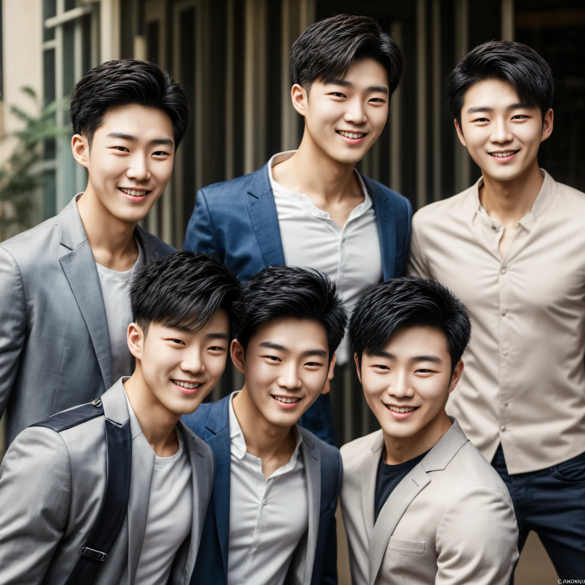 solo men, 1 korean young men, smile, handsome, realistic, photo raw:1,2, take by canon