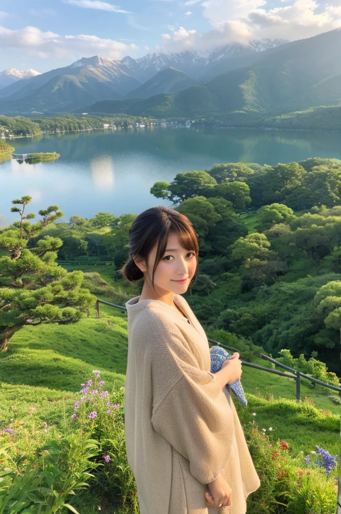 ((Highest quality)), ((masterpiece)), (detailed),Perfect Face,Japanese,landscape,Beauty,cute