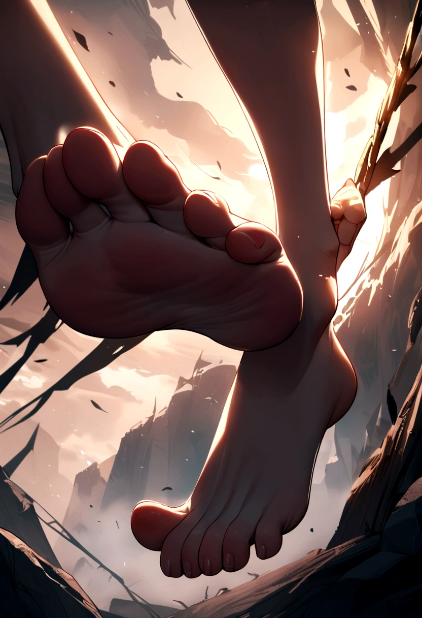 power from chainsawman, white shirt, shorts, full body, perfect detailed feet, whole foot.