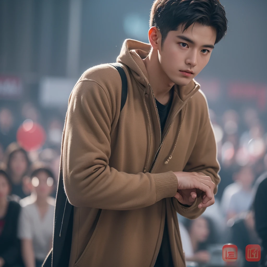 Medium-sized display, Medium shot, Written border depth, Upper Body, angle, masterpiece, angle, (RAW photos, best quality), best quality, Very detailed, CG, 8k wallpaper, Young male protagonist，Chinese youth，30 years old，male，Solitary, Look directly at the audience, front