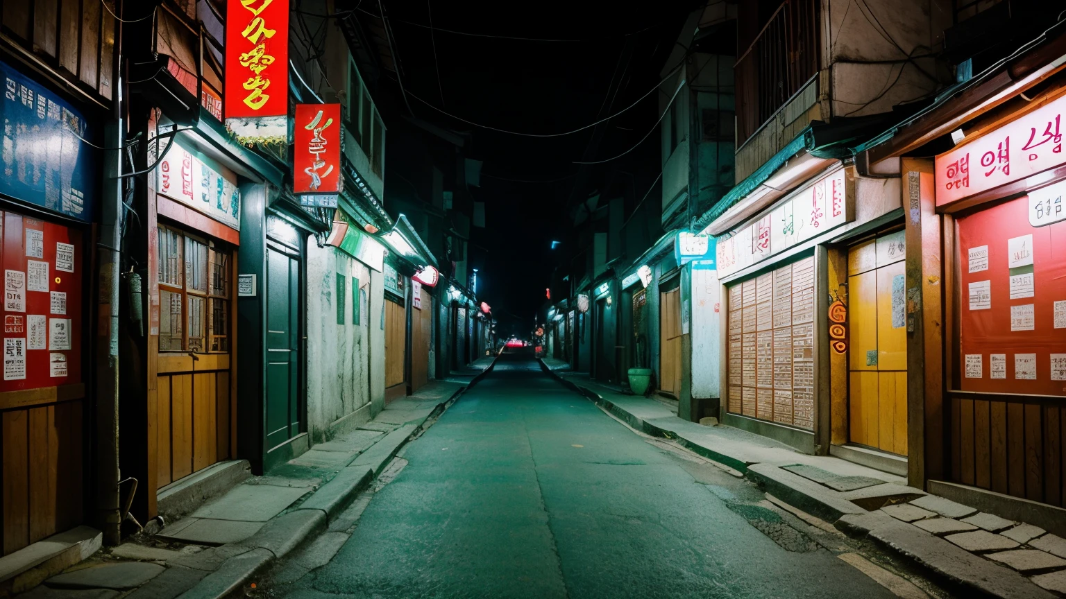 Vivid images of Korean backstreets in the night, shots for a music video of sensual Korean lo-fi track, after-hours dark pop/raw folk beats, ethereal female vocal hooks, subtle trap, 비트박스