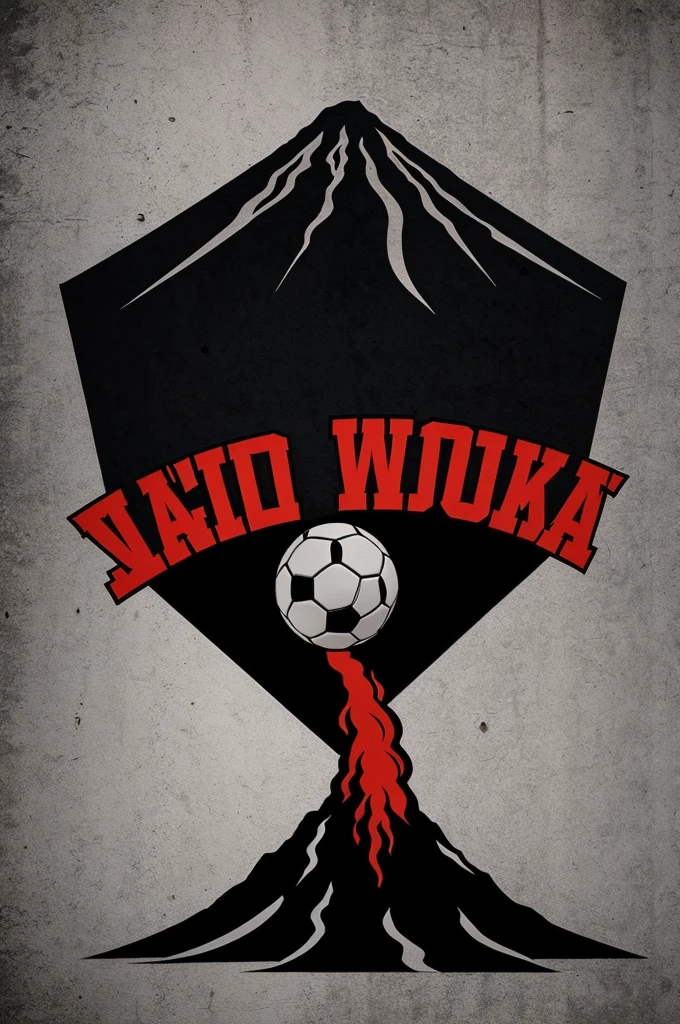 Tema marketing: draw logos for a red and black soccer team that allude to a volcano, The logo must be as creative as possible