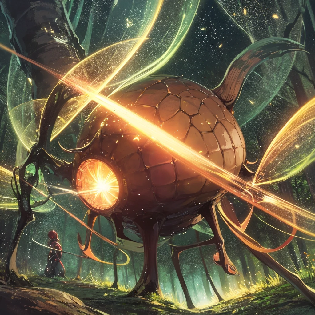 Glowing insects that live in large colonies in forests, Capable of emitting bright light to illuminate dark areas.