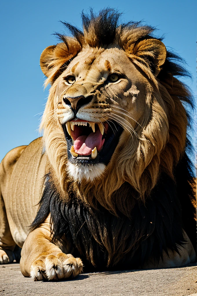 Monster lion roaring