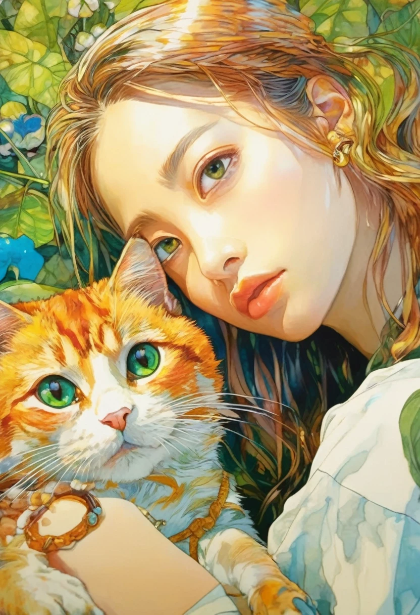 artwork:Katsuya Terada
8k, High resolution, A complex and intricate masterpiece, (Summer vacation:1.2), (Dog and Girl:1.1), transparent, Sparkling blue eyes, Dog and brown eyeball, Medium Shot, Green Hair, Organic Shapes, Hard Edge, Anatomically correct body, Ultra-realistic, Dog elegant,Cinema Lighting, Very detailed, Vibrant colors, Octane Rendered Cat, Surreal atmosphere, Award-winning works, Bright and rich colors, iridescent accents, Dramatic Shadows,Dynamic and atmospheric lighting, Anamorphic Lens, Sharp focus,
An intricate and detailed masterpiece by Katsuya Terada, Katsuya Terada Style, Pop Surrealism, watercolor , (Kanna Hashimoto:1.2)