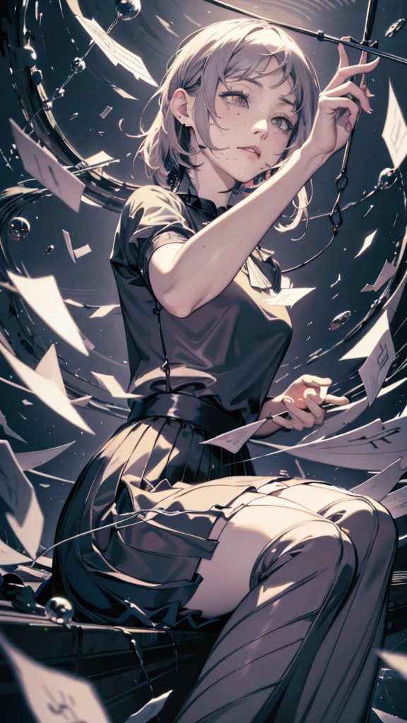 (Realisticity: 1.2), Best quality, 1girll, offcial art, Unity 8k wallpaper, Ultra detailed, Beautiful and aesthetic, Masterpiece, Best quality, (zentangle, mandalas, Tangled, entangle), (Fractal art:1.3) , 1girll, Extremely detailed, Dynamic Angle, cow boy shot, The most beautiful form of chaos, elegant, Fauvistdesign, vivd colour, romanticism lain, author：James Jean, roby dwi antono, ross tran, Francis Bacon, Michal Mraz, adrian ghenie, petra cortright, Gerhard Richter, Takato Yamamoto, Ashley Wood, Atmospheric, ecstasy of musical notes, streaming musical notes visible