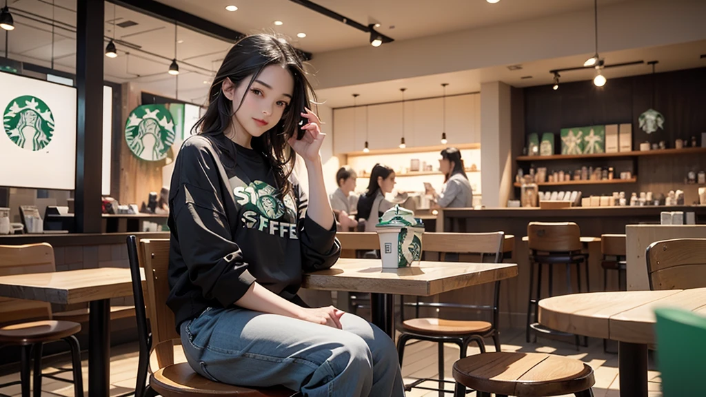 8K、RAW Photos、Highest quality、Super detailed、Super Resolution、Ultra HD、8K壁紙、Amazing details
(((Inside the Starbucks store)))、Woman sitting at a table by the window、16-year-old girl、((((Girls' High School Uniforms))))、((Eat cake、Drink coffee、smile))((Emphasize cleavage))