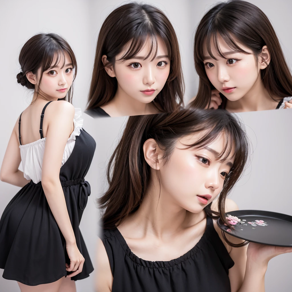 It seems like it can be used as a LINE stamp.　Maid　Illustration from face to shoulders　Emotional expressions々To