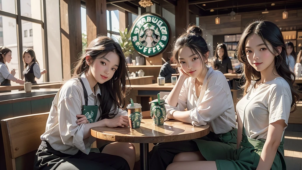 8K、RAW Photos、Highest quality、Super detailed、Super Resolution、Ultra HD、8K壁紙、Amazing details
(((Inside the Starbucks store)))、Woman sitting at a table by the window、16-year-old girl、((((Girls' High School Uniforms))))、((Eat cake、Drink coffee、smile))((Emphasize cleavage))