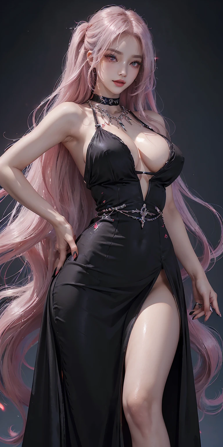 (( very very gorgeous beautiful sexy girl )) , ((very very long eyelashes)) , (( very very beautifull detale eyse )) , , (( eye reflection )), (( glowing eyes )) , (( red eyes)), (( color contact lenses )) , (( longeyelashes )), ((makeup)), , (( seductive smile )), (( light blush )), ((very very absolut long beautiflull hair )) ,(( messy hair )) , (( twoponytail )) , (( shiny hair )) , ((very very huge breasts )) , (( sexy body )) , (( small waist)) , ((big thighs )) , (( very very long tight dress )) , (( super detail )), (( best quality )) , (( masterpiece )) , (( high details )), (( best quality )) , (( 16k )) , (( black dress )) , (( belly chain )) , (( pelvic curtain )) , (( plunging neckline )), (( ruanyi0696 )), (( modakawa-dress ))