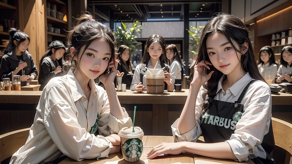 8K、RAW Photos、Highest quality、Super detailed、Super Resolution、Ultra HD、8K壁紙、Amazing details
(((Inside the Starbucks store)))、Woman sitting at a table by the window、16-year-old girl、((((Girls' High School Uniforms))))、((Eat cake、Drink coffee、smile))((Emphasize cleavage))