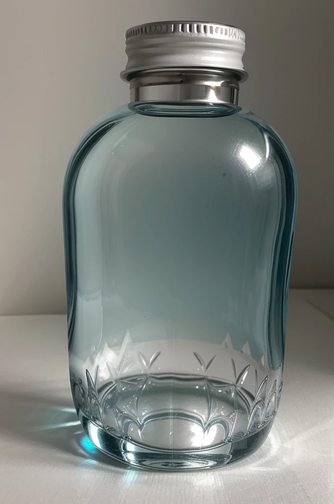 botol parfum, bentuk silinder kecil ukuran 80ml, warna tutup botol biru, botol parfum bening