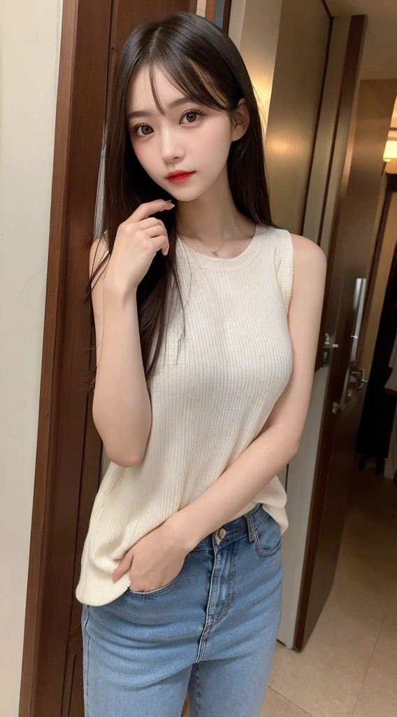 Tabletop, Highest quality, shape, Very detailed, finely, High resolution, 8k wallpaper, 完璧なダイナミックな構shape, Beautiful and exquisite, Nice spring clothes,Beautiful straight hair,Small breasts,Natural color lip, 20-year-old girl、cute、Always blur the background,Perfect and beautiful face,Beautiful and dense face、Slim face and figure,Big eyes、Putting on gal makeup,Actual Photos(Best image quality)、Fashion model posing、Full Body Shot、Change pose randomly、Randomly change the shooting angle and position、Summer Fashion