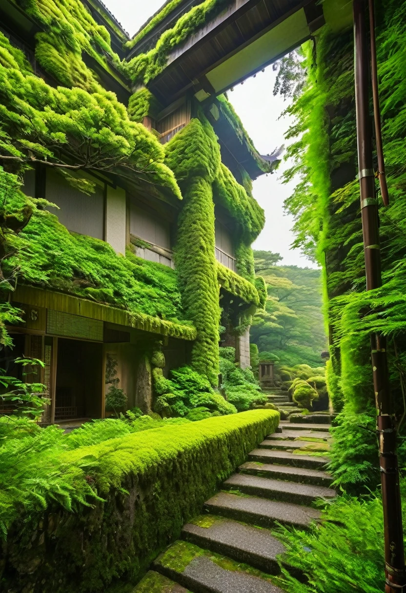 ,A world in decline,ruins,Blend in with nature,huge architecture,Japan,and,