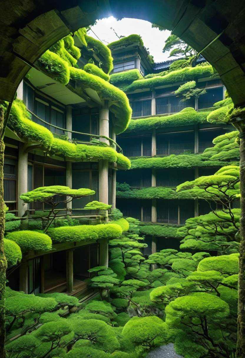 ,A world in decline,ruins,Blend in with nature,huge architecture,Japan,and,