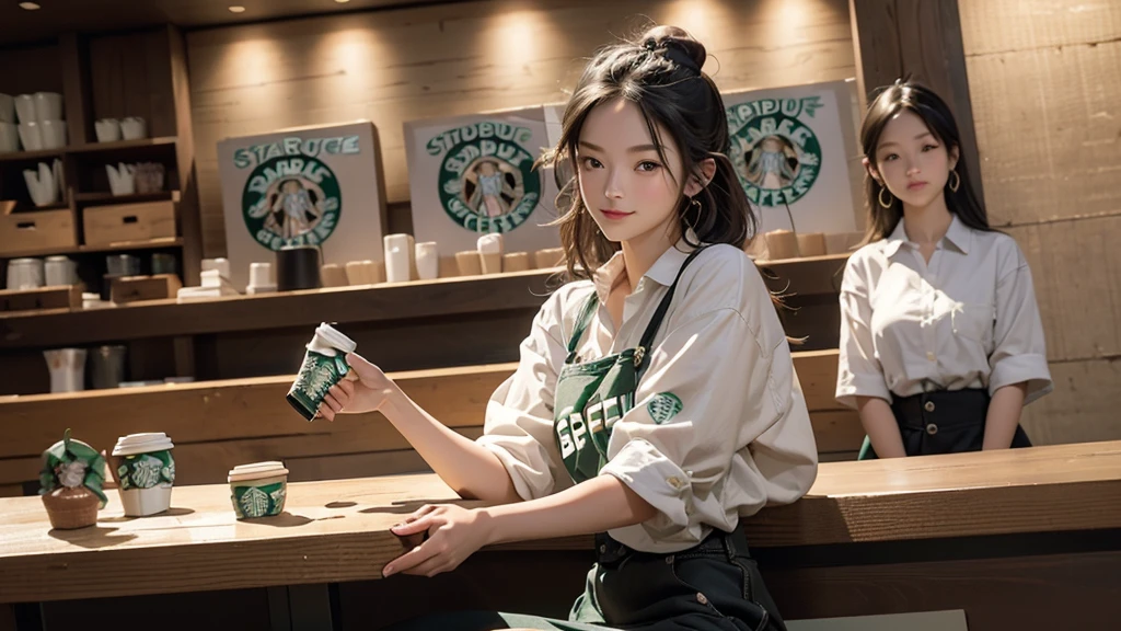 8K、RAW Photos、Highest quality、Super detailed、Super Resolution、Ultra HD、8K壁紙、Amazing details
(((Inside the Starbucks store)))、Woman sitting at a table by the window、、((((Girls' High School Uniforms))))、(((Eat cake、Drink coffee、smile)))(((Emphasize cleavage)))
